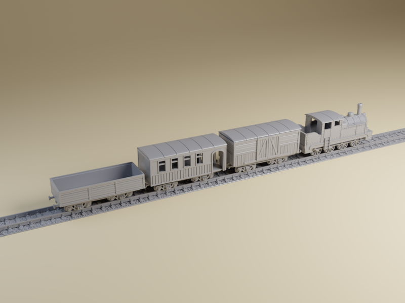 3D Printed Wargaming Train Set for 28mm, 20mm Tabletop Miniature Wargaming