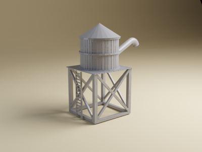 3d Printed Railroad Water Tower - 28mm, 20mm or 15mm | Wild West or WWII wargaming terrain | Bolt Action, Dead Man&#39;s Hand, What a Cowboy
