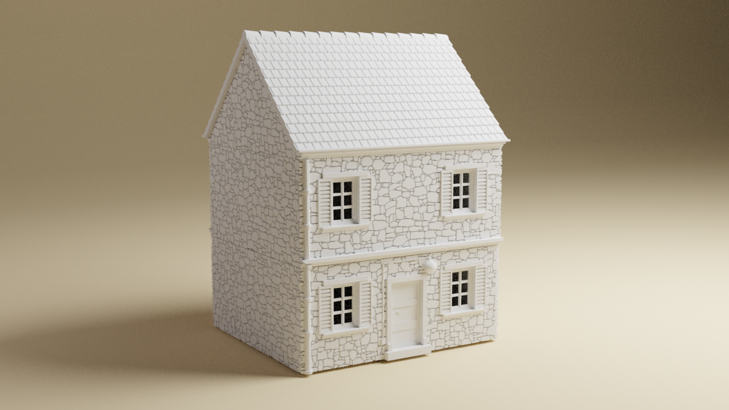 Normandy French Stone House 28mm, 20mm, HO, or 15mm | 3D Printed WWII tabletop wargaming terrain,Bolt Action, Flames of War, Chain of Command
