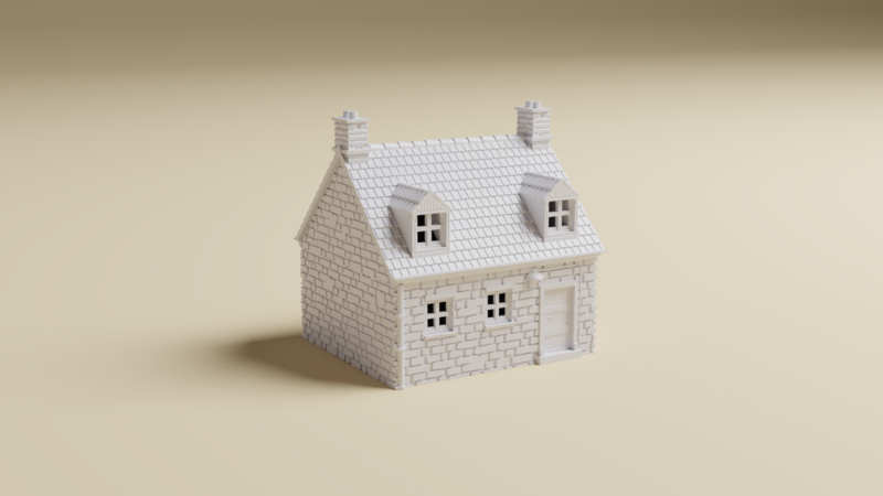 Normandy Single Story House #1 | 28mm, 20mm or 15mm | 3D Printed WWII tabletop wargaming terrain