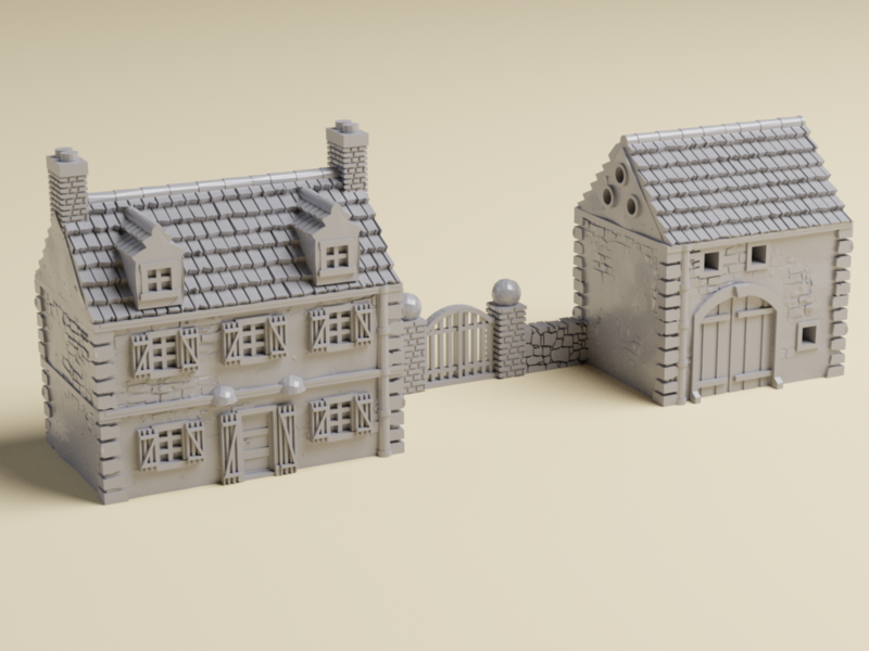 6mm Rural Normandy Farm Houses | 3D Printed WWII tabletop wargaming terrain | 1:285 Scale