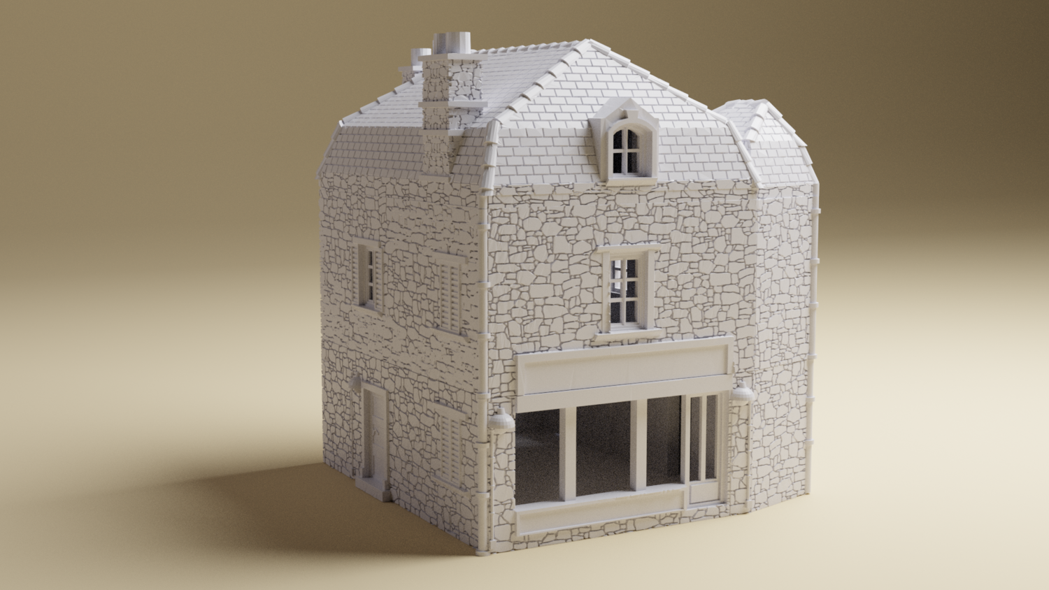 Sainte-Marie-du-Mont Shop #2 | 15mm, 20mm or 28mm Scale | 3D Printed WWII tabletop wargaming terrain