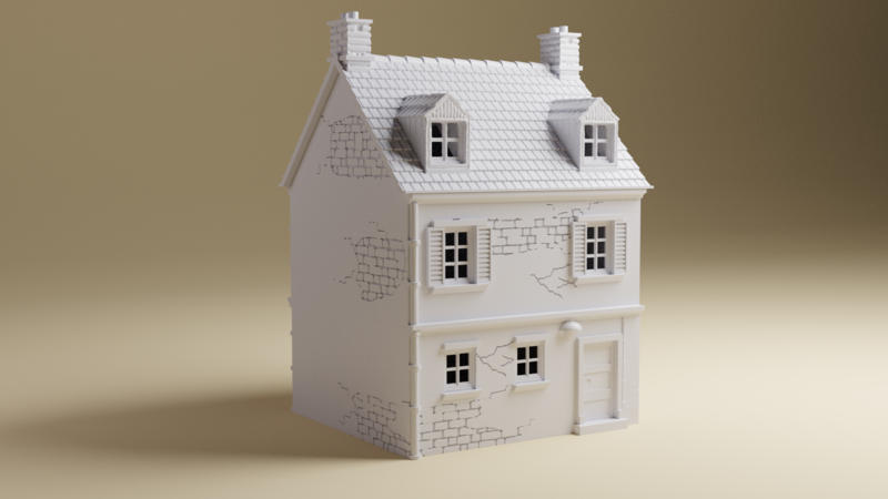 Normandy French House #4 | 28mm, 20mm, HO or 15mm | 3D Printed WWII tabletop wargaming terrain,Bolt Action, Flames of War, Chain of Command