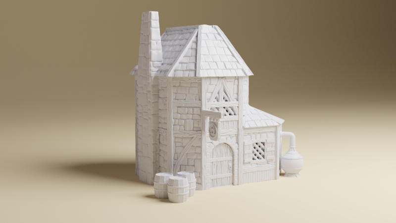 Fantasy Alchemist House 3d Printed Miniature 28mm Terrain for Fantasy games and RPGs | Age of Sigmar, DND, Malifaux, Dungeons and Dragons