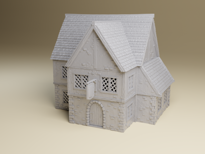 Medieval Tavern -3d Printed Terrain for Miniature Fantasy games and RPGs | Kings of War, DND, Frostgrave, Dungeons and Dragons, DND