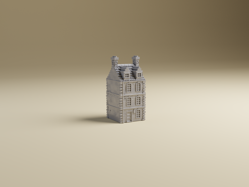 6mm Normandy Town House1 | 3D Printed WWII tabletop wargaming terrain
