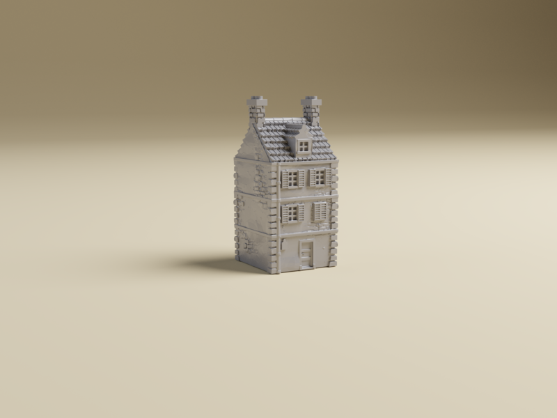6mm Normandy Town House2 | 3D Printed WWII tabletop wargaming terrain