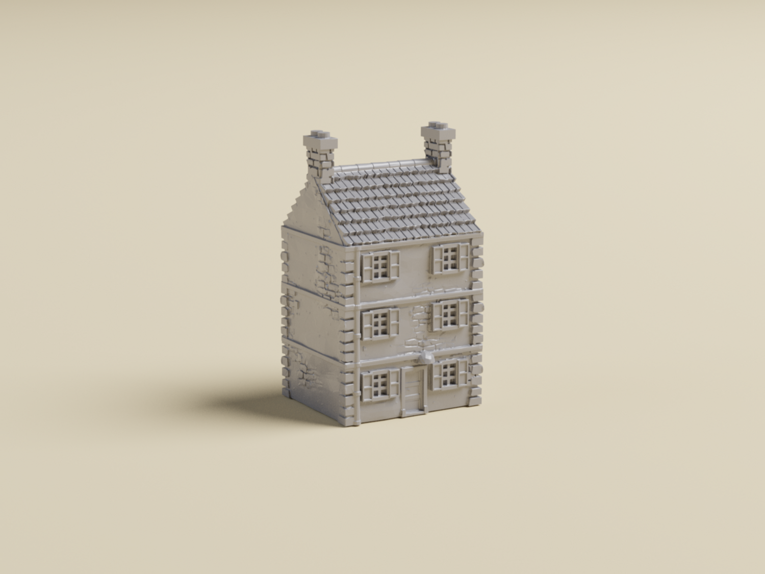 6mm Normandy Town House4 | 3D Printed WWII tabletop wargaming terrain