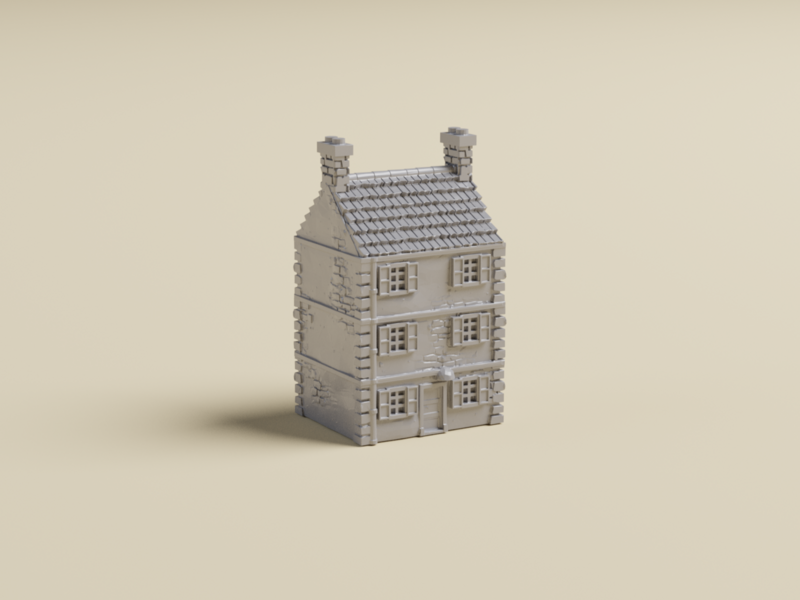 6mm Normandy Town House4 | 3D Printed WWII tabletop wargaming terrain