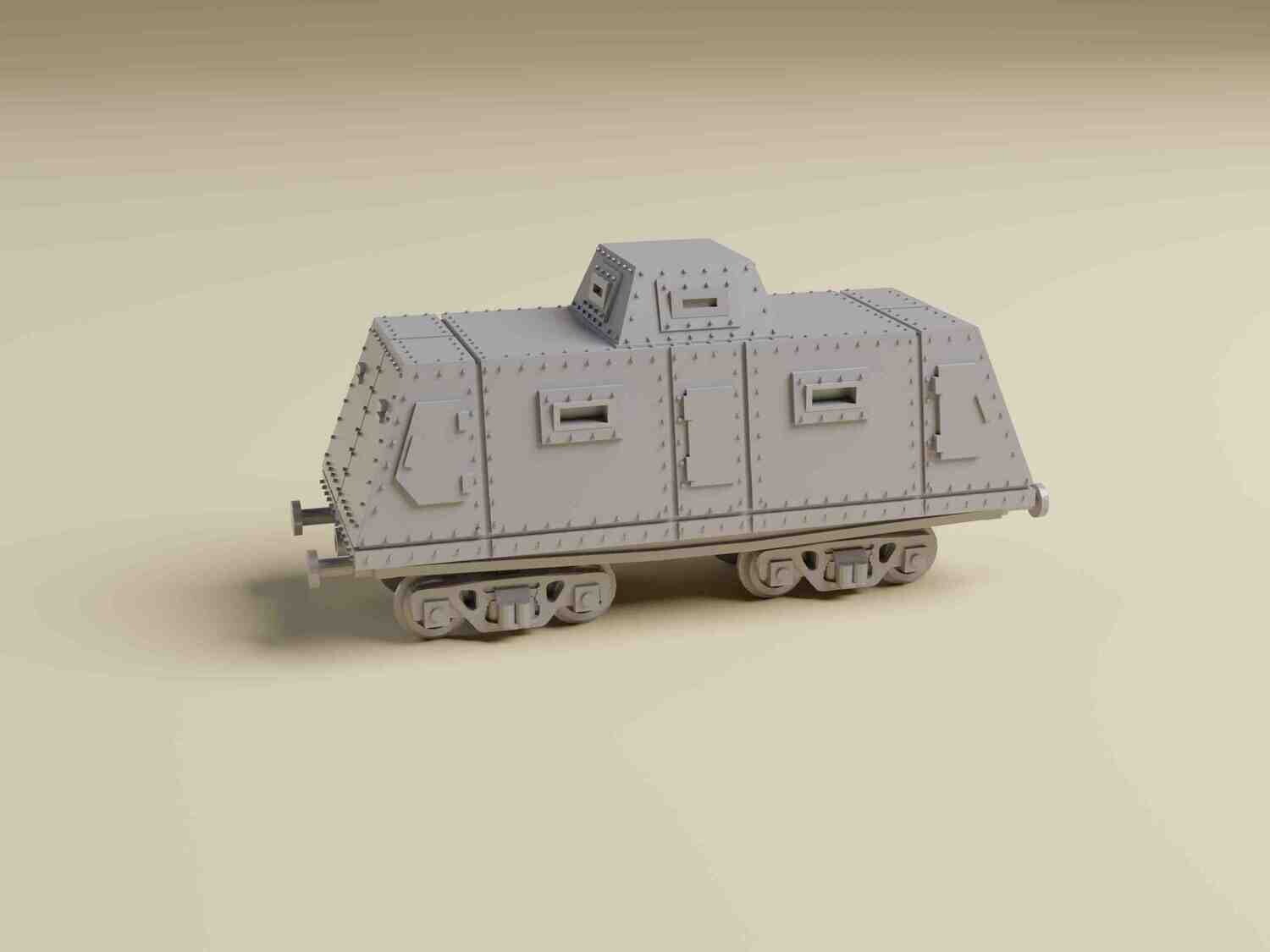 Command Car | Armored Wargaming Train | 28mm, 20mm Tabletop Miniature Wargaming Terrain