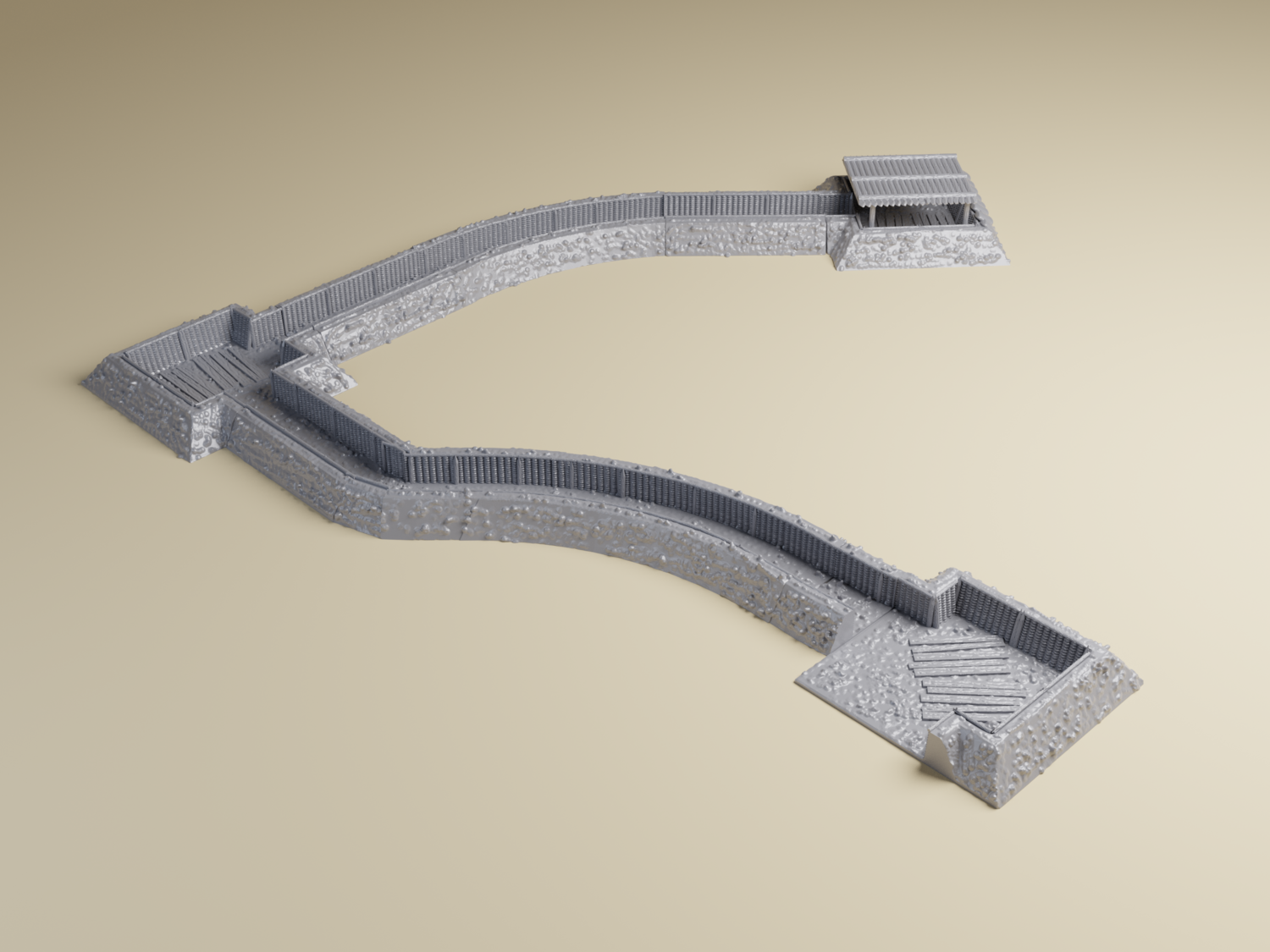 Normandy Brecort Manor Trenches | 15mm, 20mm, or 28mm Scale  3D Printed WWII D-Day tabletop wargaming terrain for Bolt Action, Flames of War