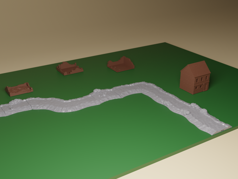 Stream Set - Modular River Terrain for 28mm, 20mm, HO, or 15mm Miniature Wargaming