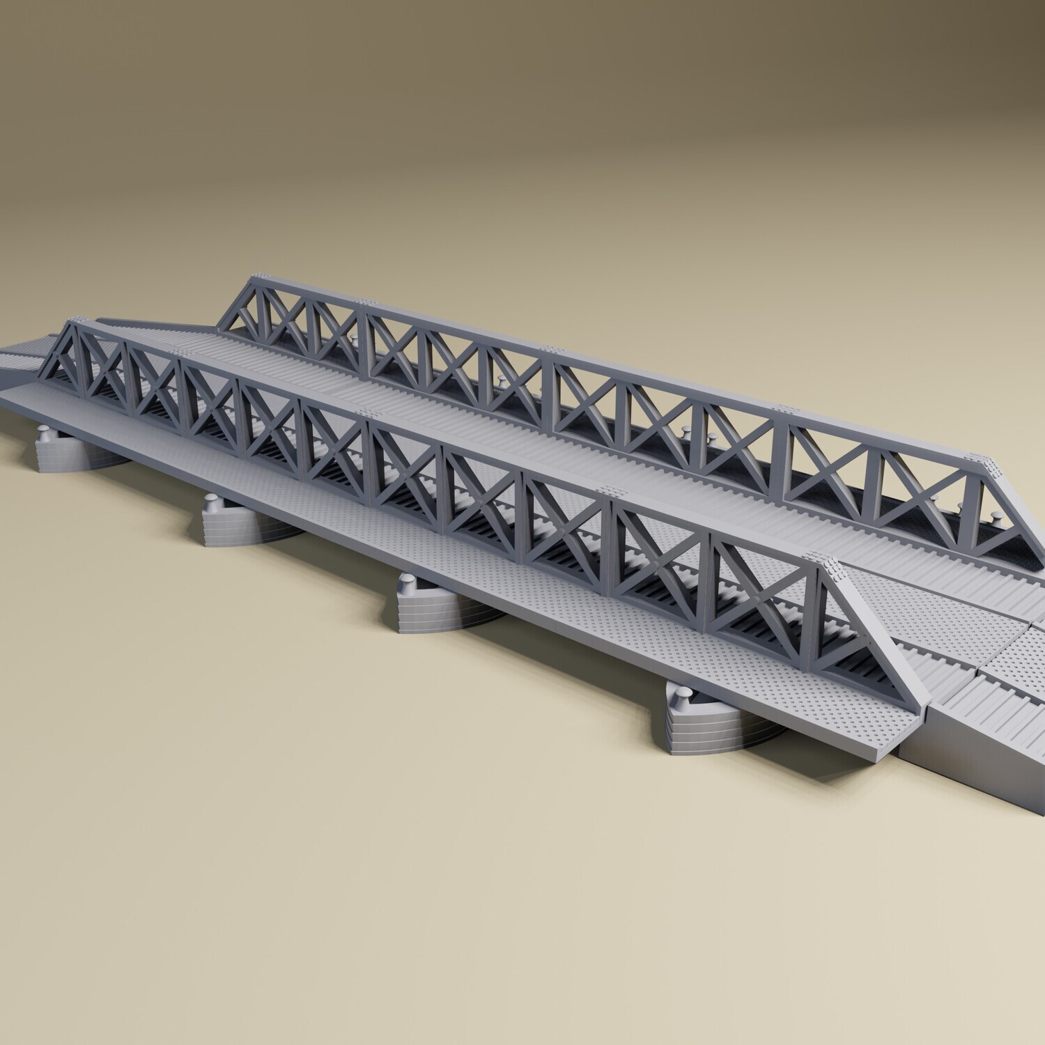 Pontoon/Bailey Bridge 3D Printed Terrain for 28mm, 1:64 and 20mm WWII Tabletop Wargaming and Dioramas | Bolt Action | Chain of Command