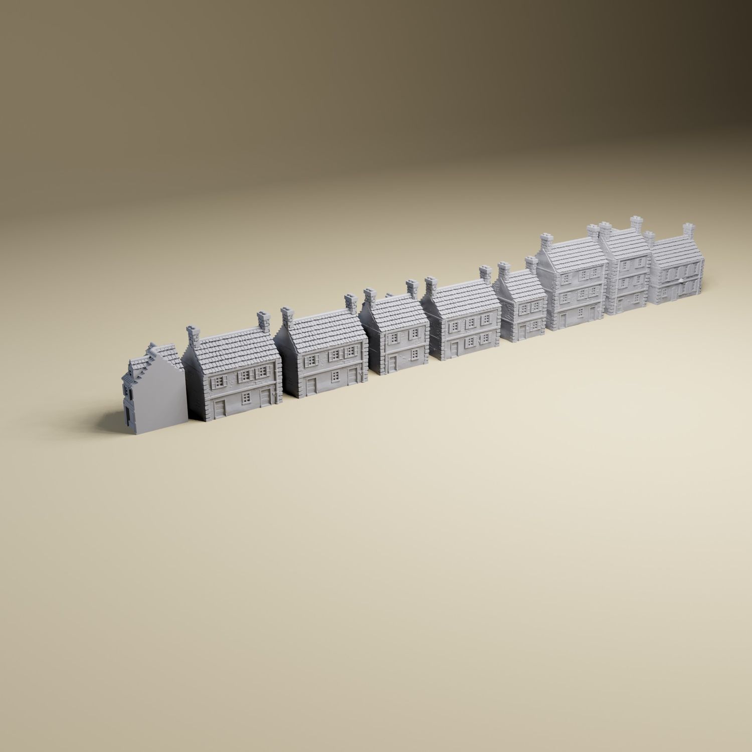 6mm Town Square Bundle | 1:285 scale 3D Printed WWII miniature tabletop wargaming terrain - GHQ, O-Group, Battletech