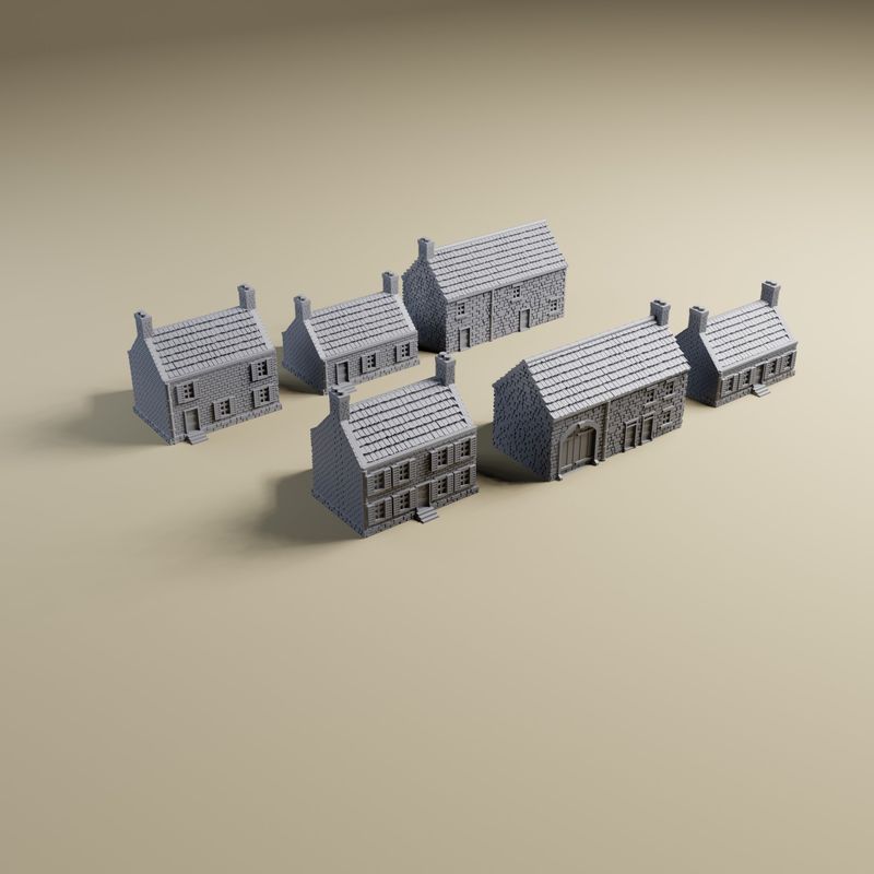 6mm Battle of the Bulge Combo | 1:285 scale 3D Printed WWII miniature tabletop wargaming terrain - GHQ, O-Group, Battletech
