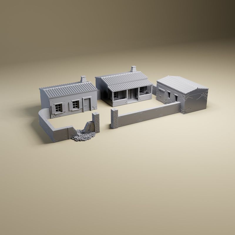 Italy / Spain Rural Bundle 28mm, 20mm, HO or 15mm tabletop miniature wargaming terrain, Spanish Civil War, Rural Italy, WWII