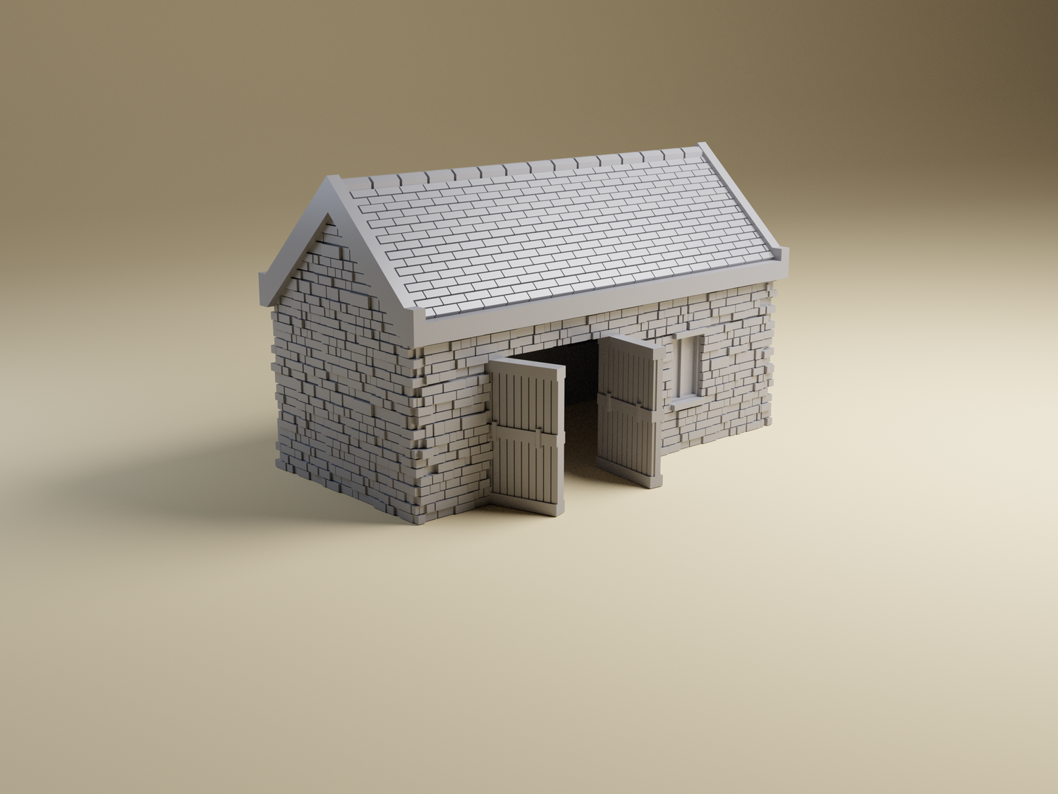 Small Barn | 28mm, 20mm, HO or 15mm Scale | Detailed WWII tabletop wargaming terrain Bolt Action, Flames of War, Dioramas