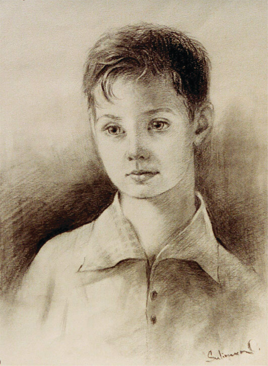 Boy Charcoal Drawing