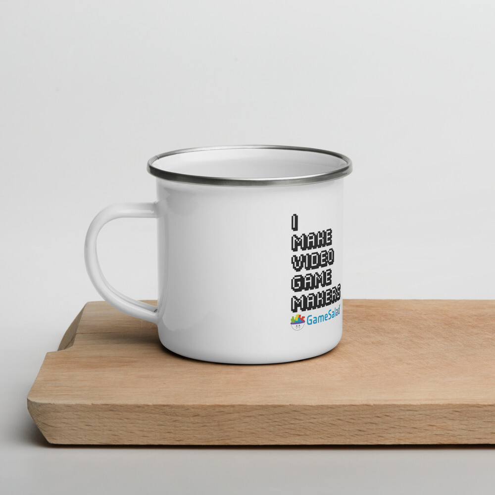 "I Make Video Game Makers" Enamel Mug