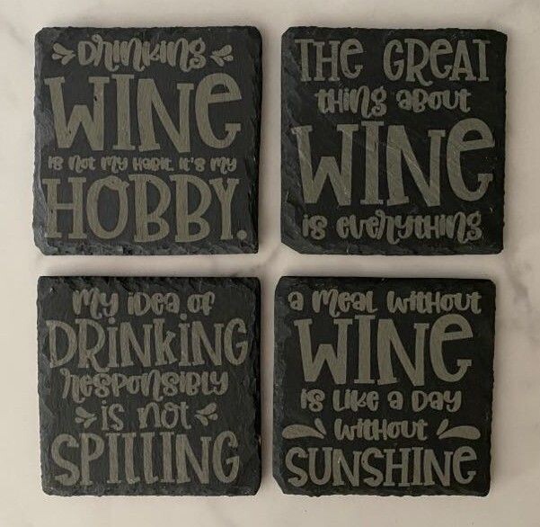 4" Wine Coaster Set