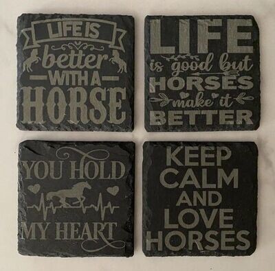 4" Horse Coaster Set