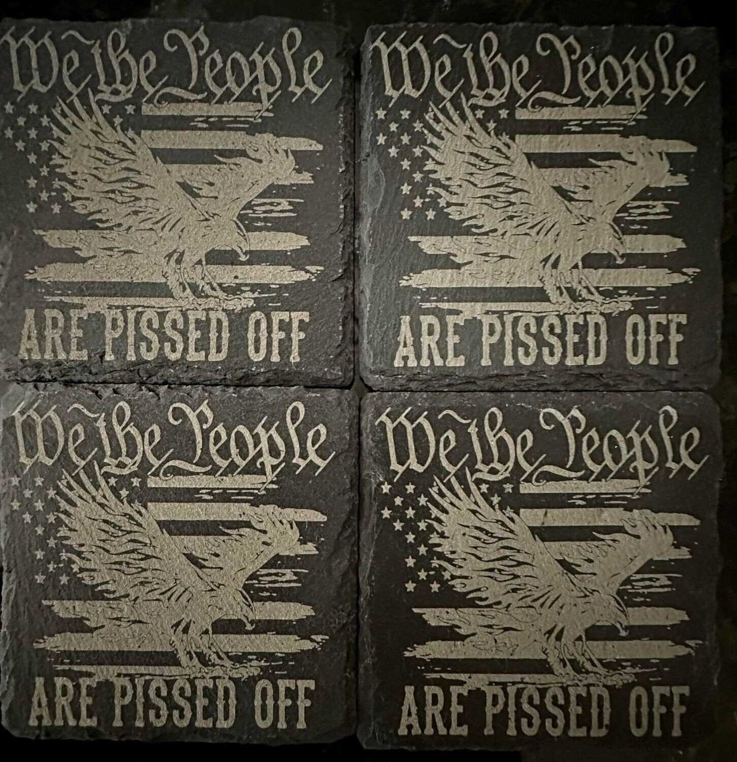 4" We The People are Pissed Off Coaster Set