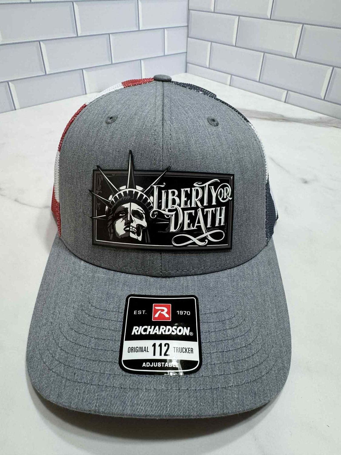 Liberty or Death 2 Lt Grey/Stars and Stripes Mesh