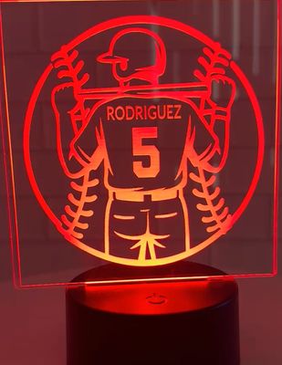 Custom Laser Engraved Baseball - 16 color/4 mode LED Night Light Custom Laser Engraved Baseball - 16 color/4 mode LED Night Light
