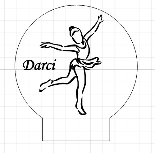 Custom Laser Engraved Dancer -  - 16 color/4 mode LED Night Light