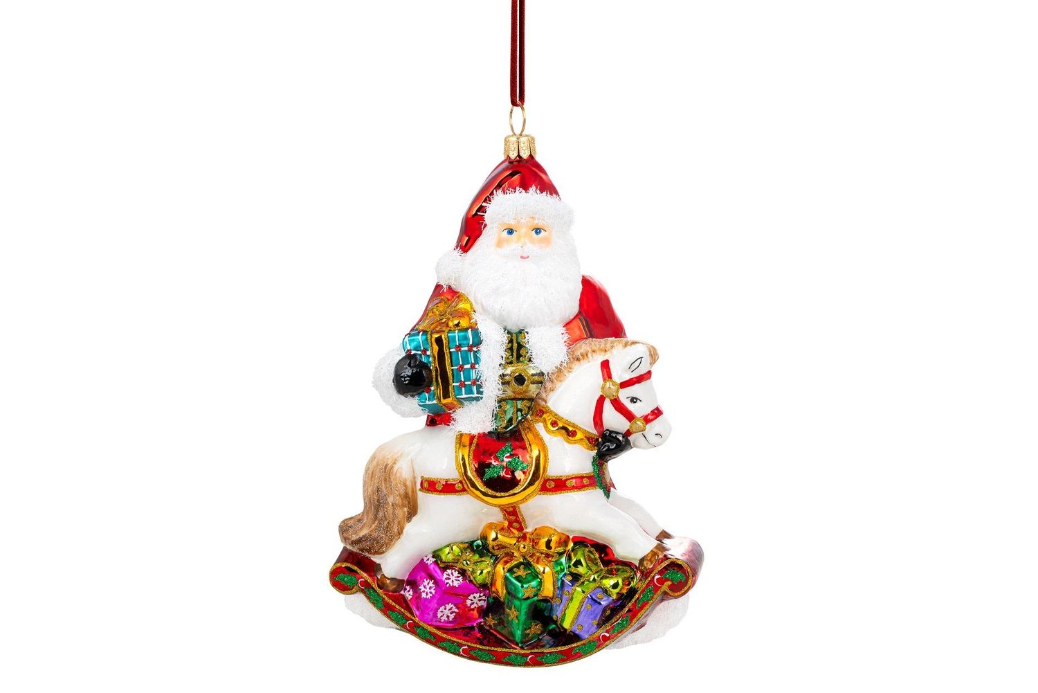Kerstman met hobbelpaard