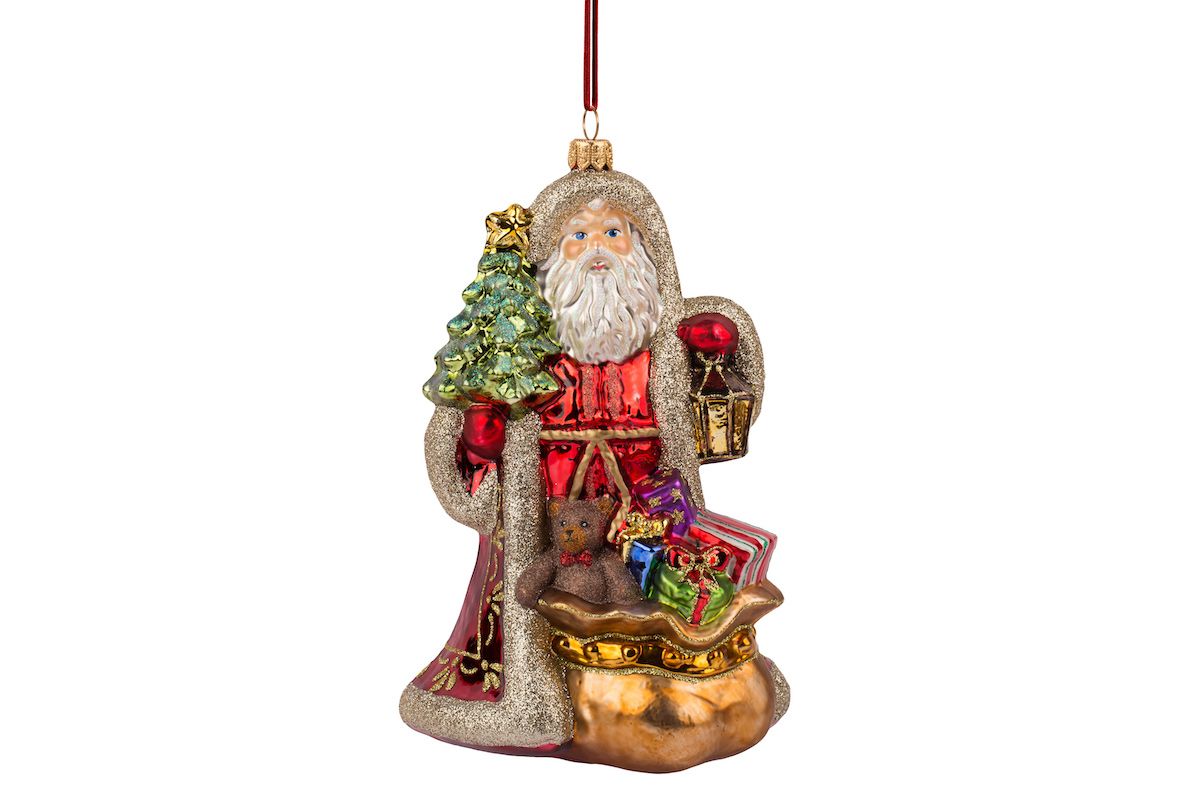 Kerstman met kerstboom en zak