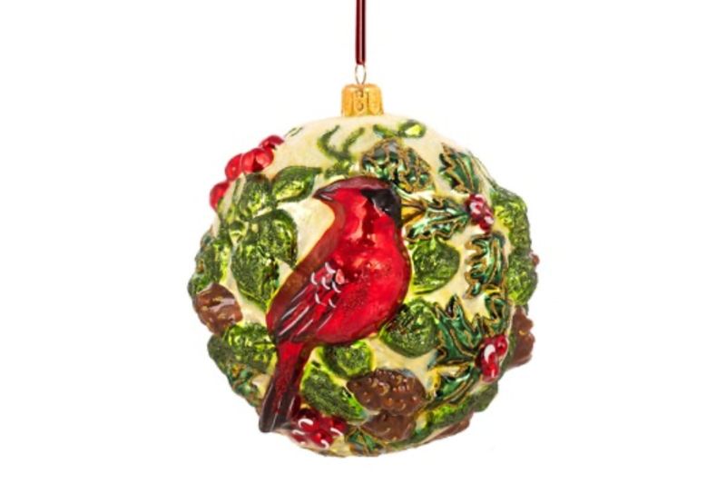 Kerstbal met roodborstje