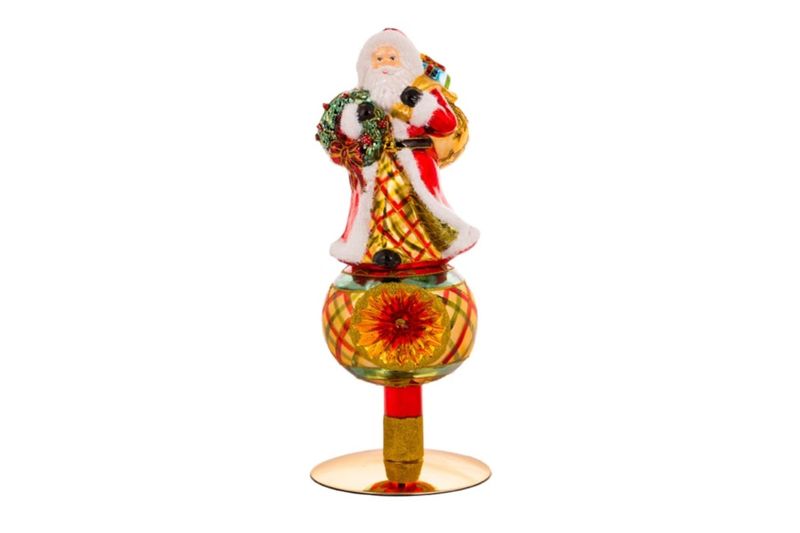Kerstpiek: Kerstman met zak incl. standaard