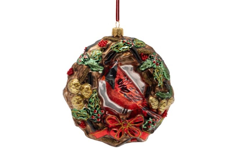 Kerstkrans met roodborstje