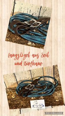Langzügel aus Biothane und Seil – Handgenäht, individuell anpassbar in Farbe, Breite und Länge
