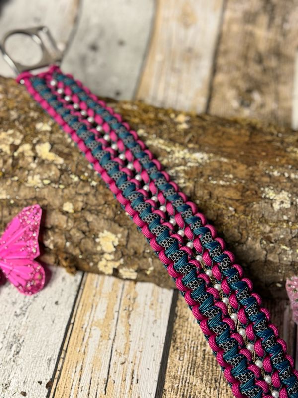 Halfter „Helmy Perlen“ aus Biothane und Paracord