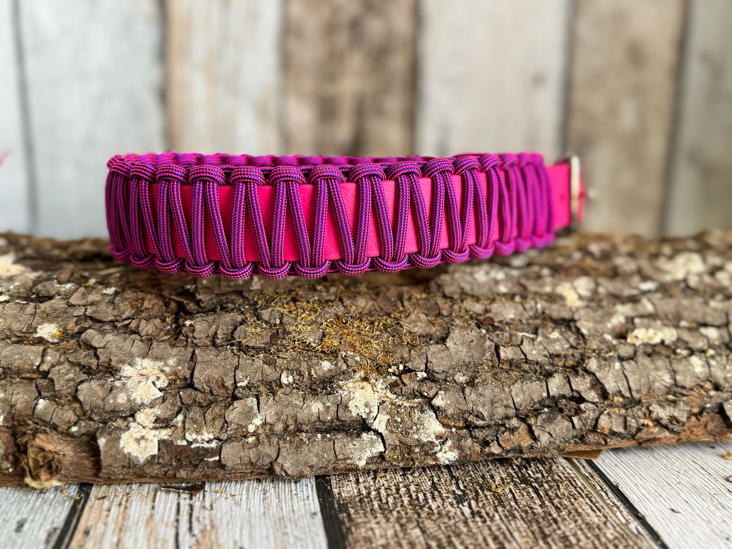 Sofortkauf: Halsband „Pink Lady“- Biothane mit Paracord- Flim flam - pink /lila- Made in Germany 