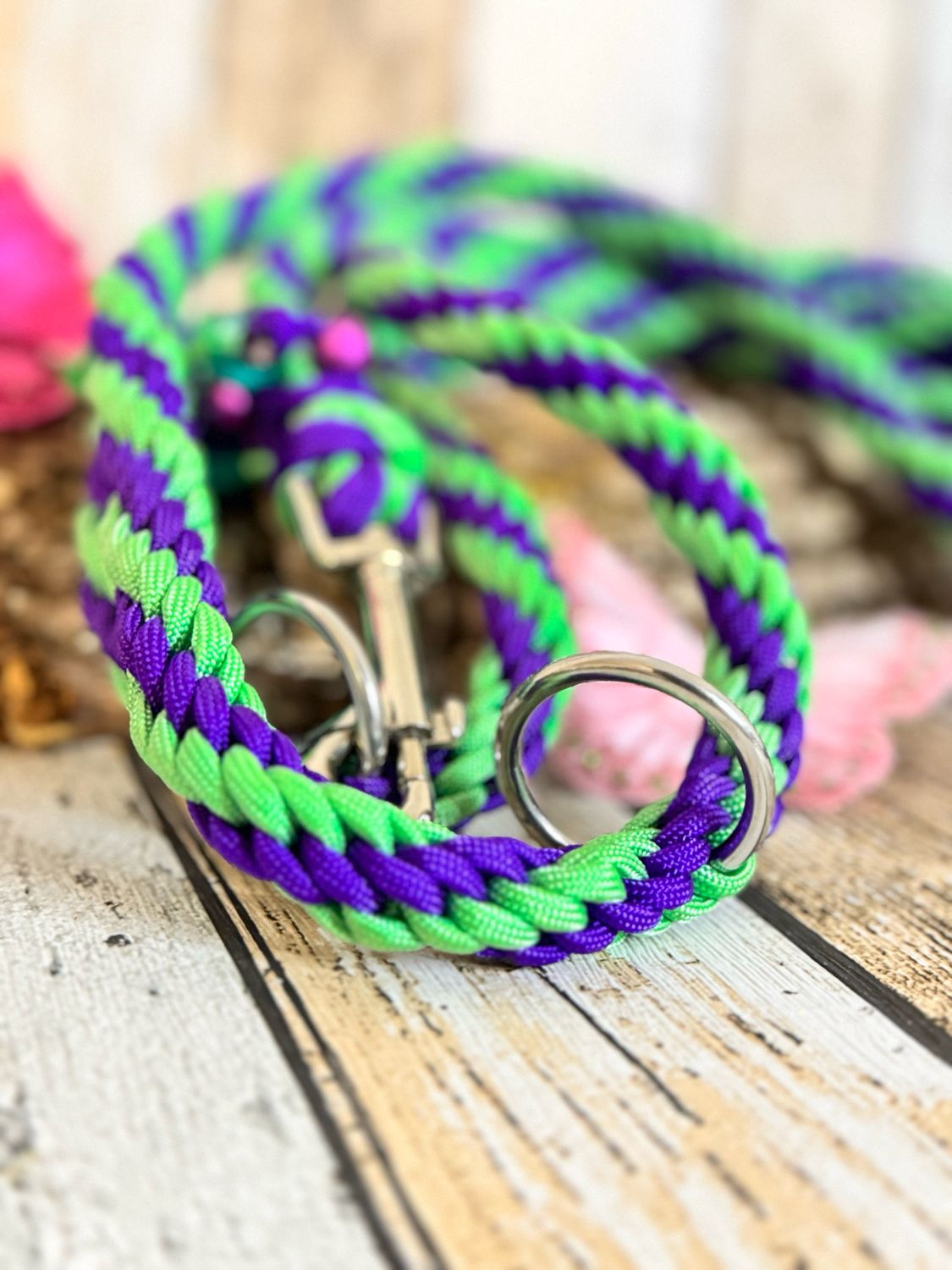 Sofortkauf: Hundeleine „Lavender Mint“, 2,70 m - handgefertigt- Made in Germany