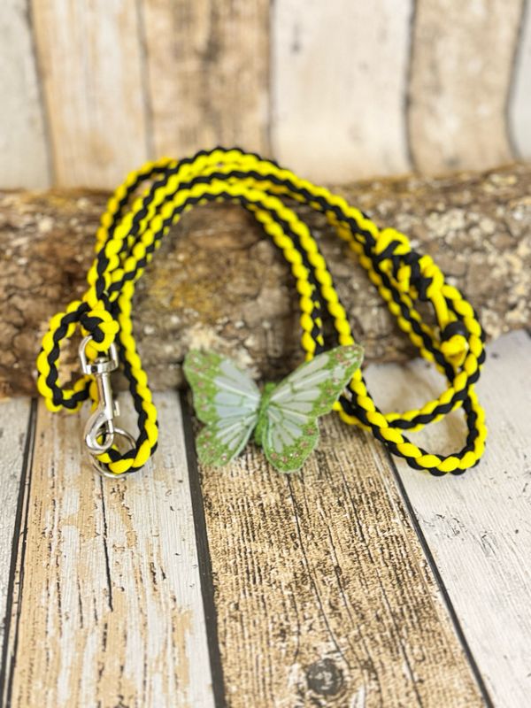 Leine „Bee Power“ – 1,50 m Handarbeit mit Charakter - für kleine Hunde 