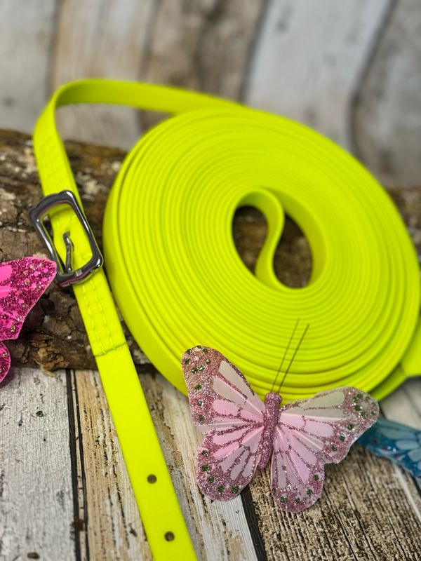 Hochwertige 16 mm Biothane Longe/Kurzlonge – wählbar mit Karabiner oder Schnalle – verschiedene Farben &amp; Längen