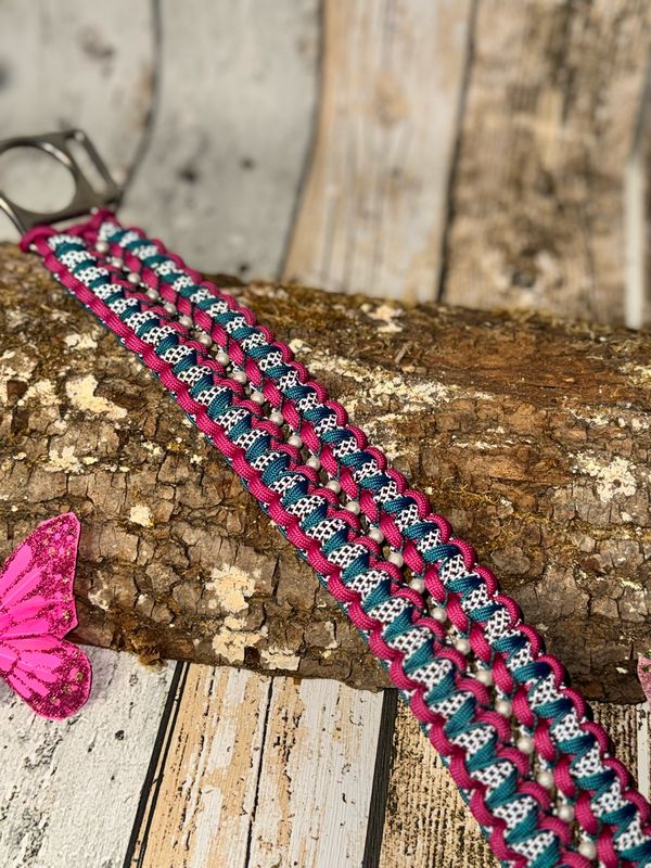 Halfter „Helmy Perlen“ aus Biothane und Paracord