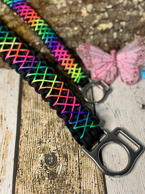 Halfter „Back Road Rainbow“ aus Biothane und Paracord