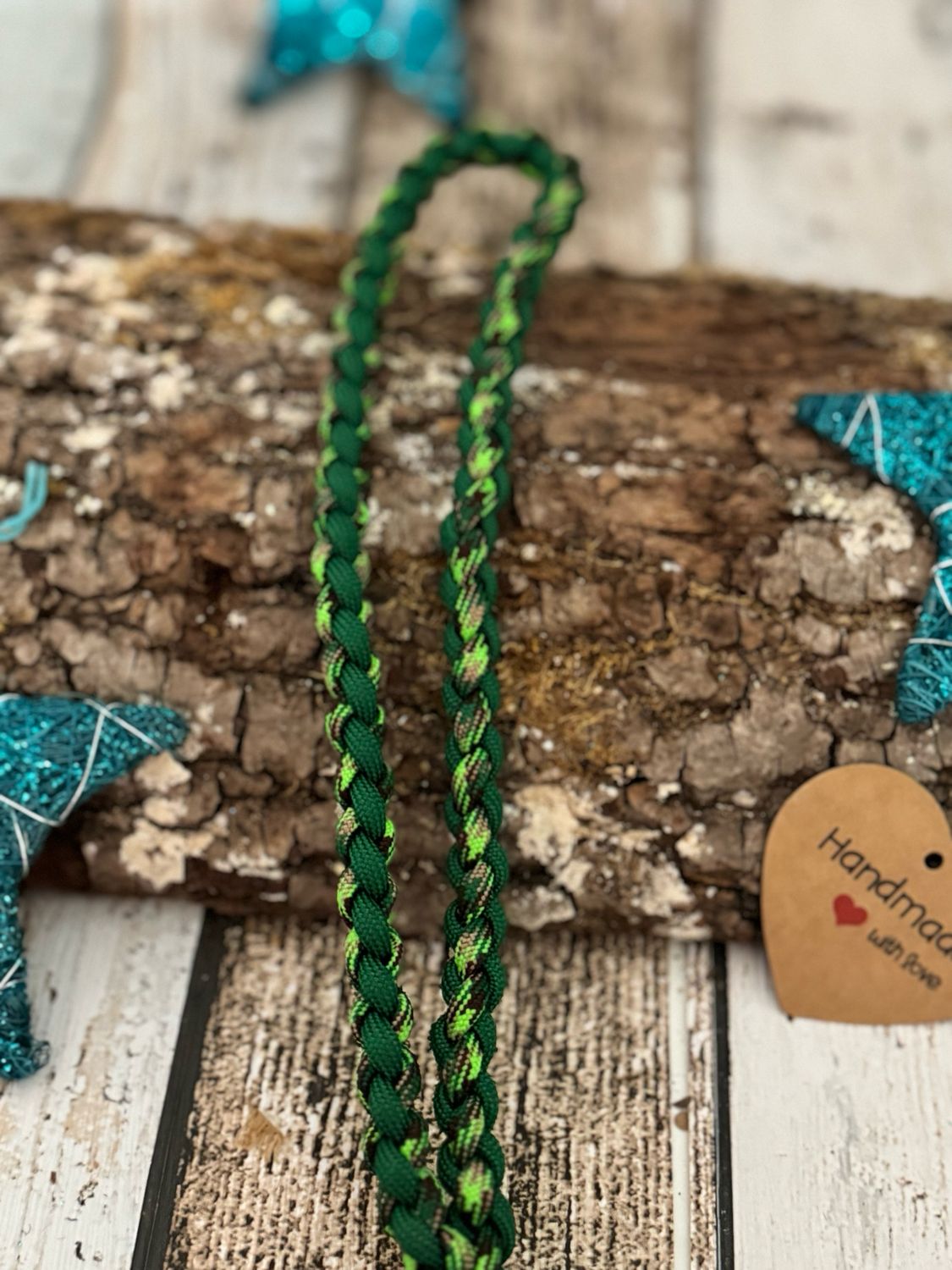 Kurzführer aus Paracord – Einzelstück, Grün