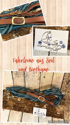 Fahrleine Einspänner Seil/Biothane - Basic – Handgenäht,
