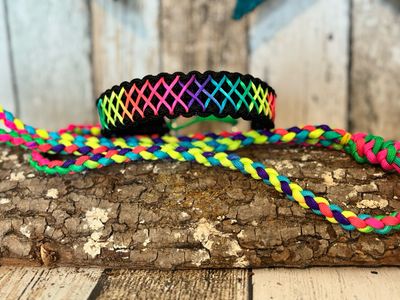 Agility-Leine aus Paracord mit Martingal/Zugstopp und integrierter Leine