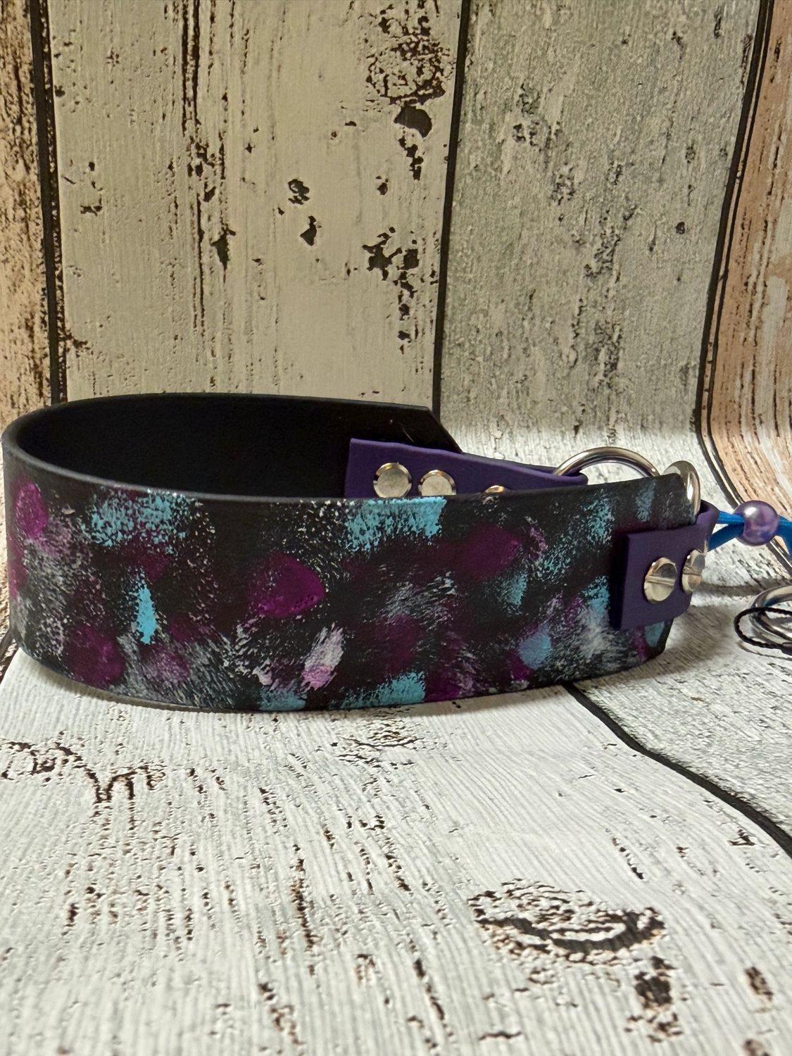 Breites Biothane-Zugstopp-Halsband- sparkle