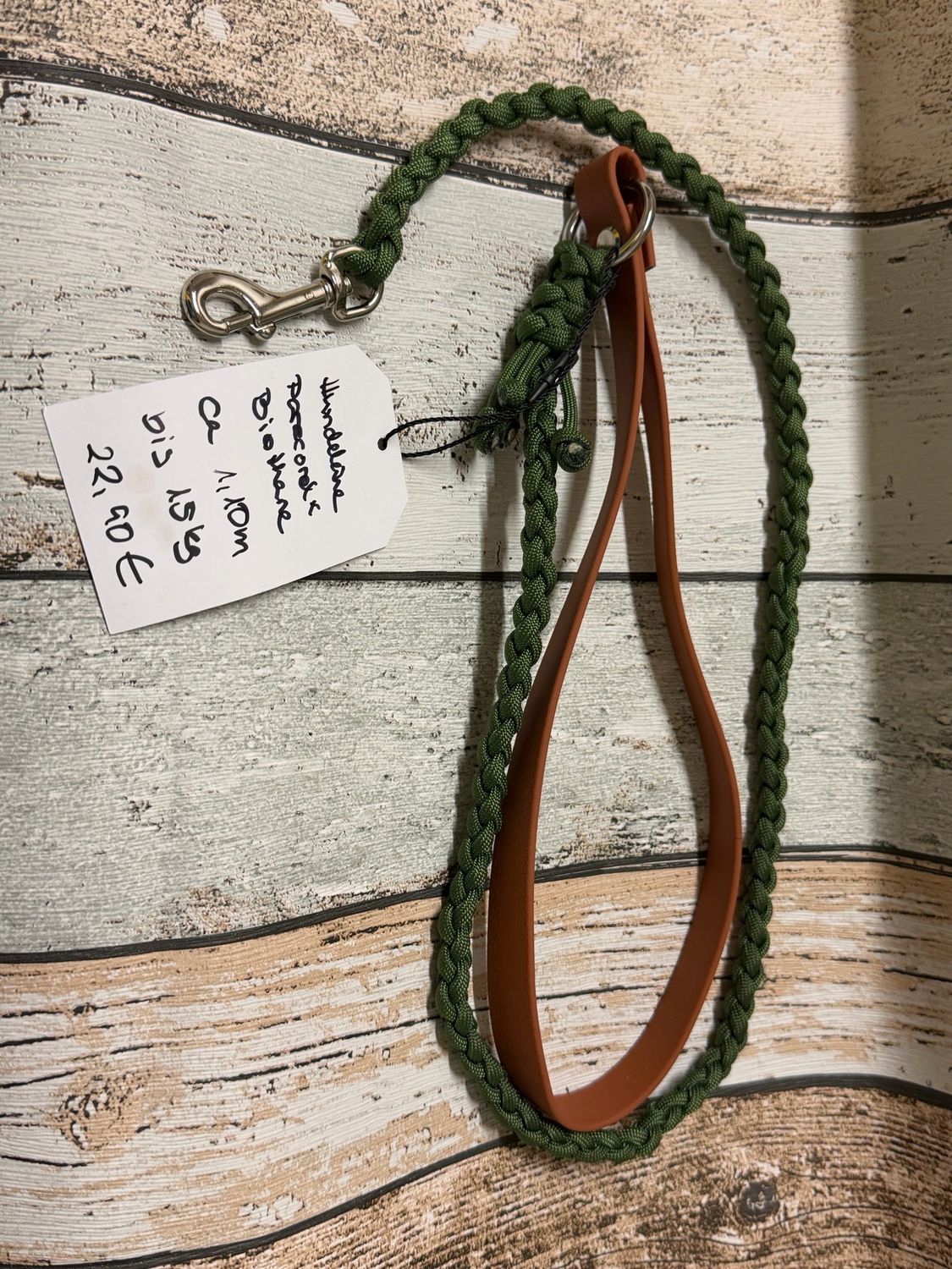  Hundeleine Olivgrün/Braun – 1,10 m