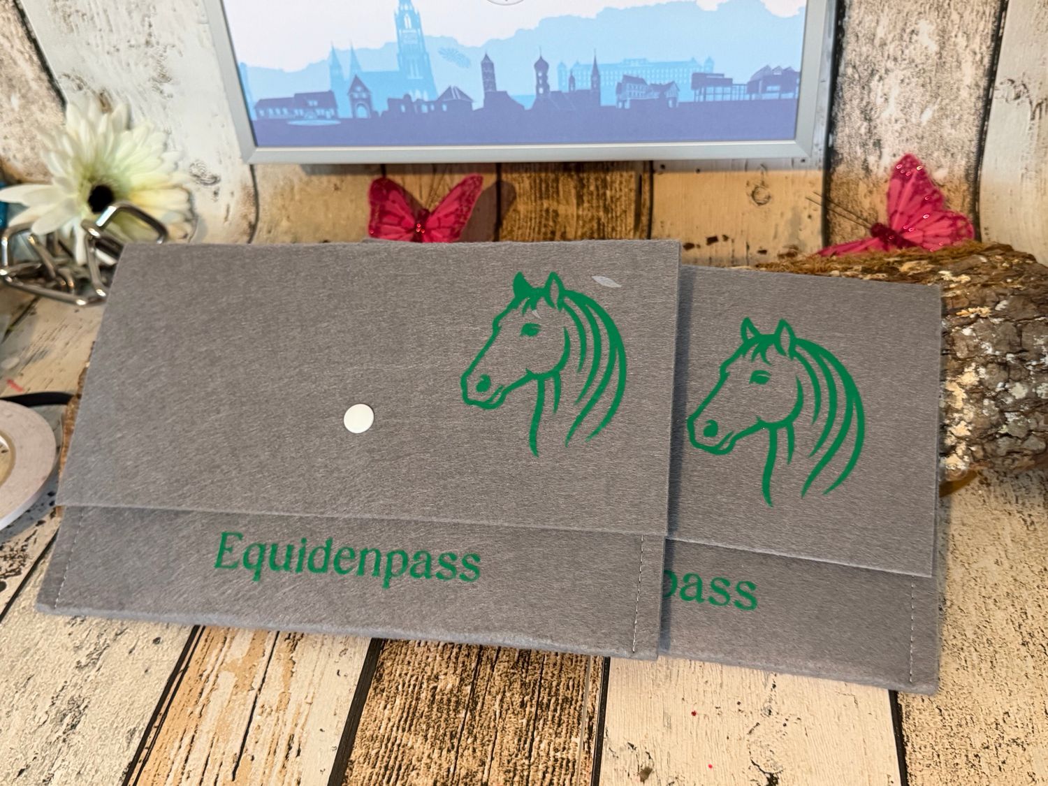 Equidenpass-hellgraue Hülle