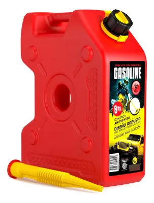 Bidon Combustible Homologado Extra Chato Antiventeo 8 Litros