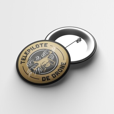 BADGE &quot;Télépilote de drone&quot; - NOIR/DORÉ